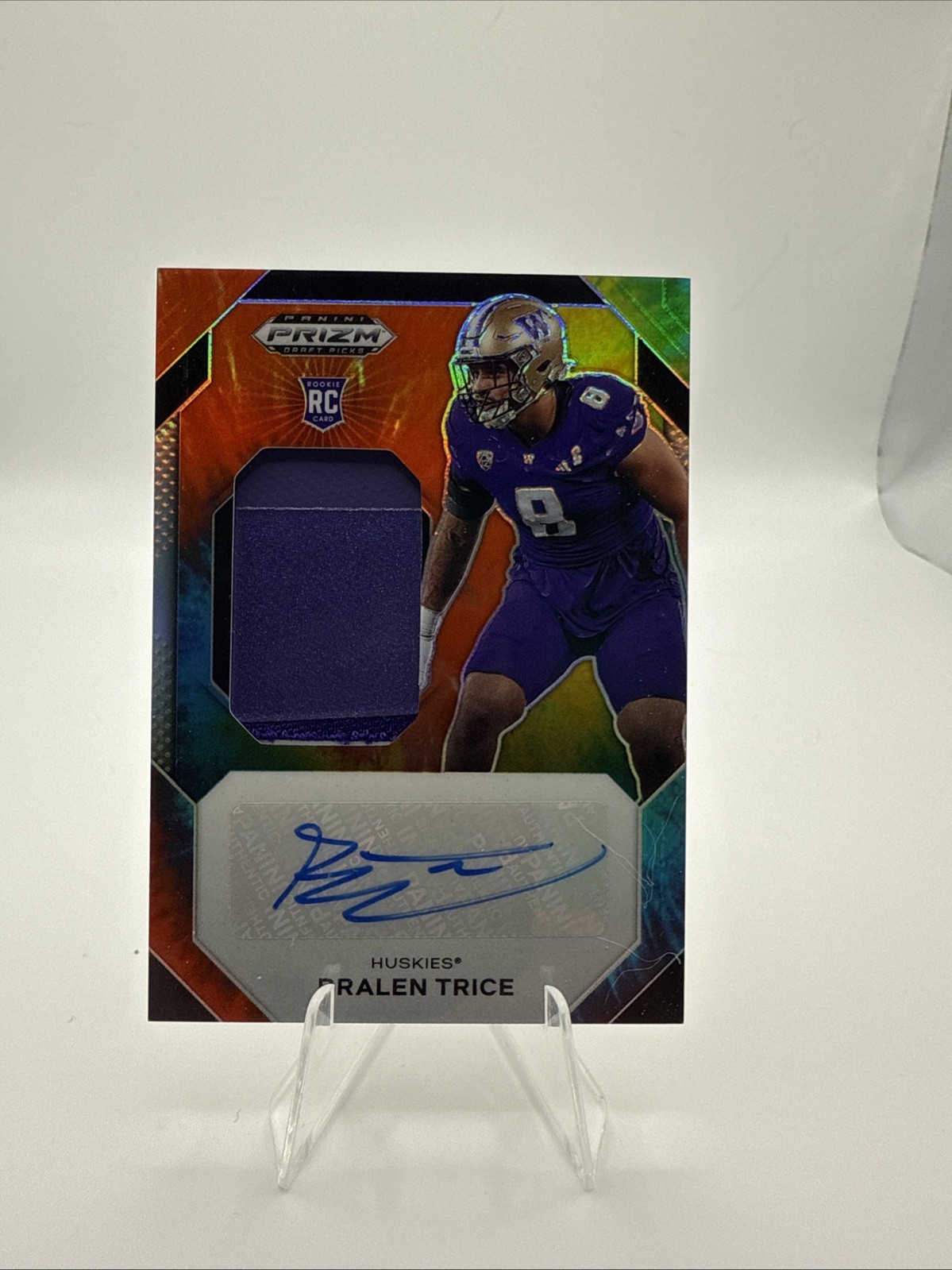 2024 Panini Prizm Draft Picks Bralen Trice RC Auto JPA-BTE 25 Memorabilia Card