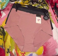 3 NEW PRIMA VALENTINA 77309 RS/DGH/BK NO PANTY LINES MF HI-CUT BRIEF PANTIES M