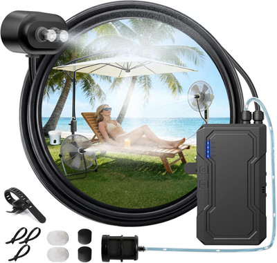 Portable Magnetic Misting System with Pump, 6000Mah Outdoor Fan Misters Kit for