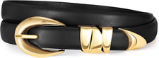 Women'S Skinny Leather Belts Ladies Thin Waist Belts for Jeans Dress Pants Trend