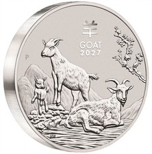 2027 P Australia Silver Lunar Series III Year of the Goat 32.15 oz Kilo $30 BU 68.10 per troy oz