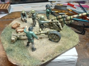 Pro Painted 1/56 BOLT ACTION   15 Cm sFH 18 German Howitzer Wargaming Ready