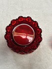 L G Wright Moon & Stars Deep Ruby Covered Butter w/ Lid Footed Skirt Compote — photo 7