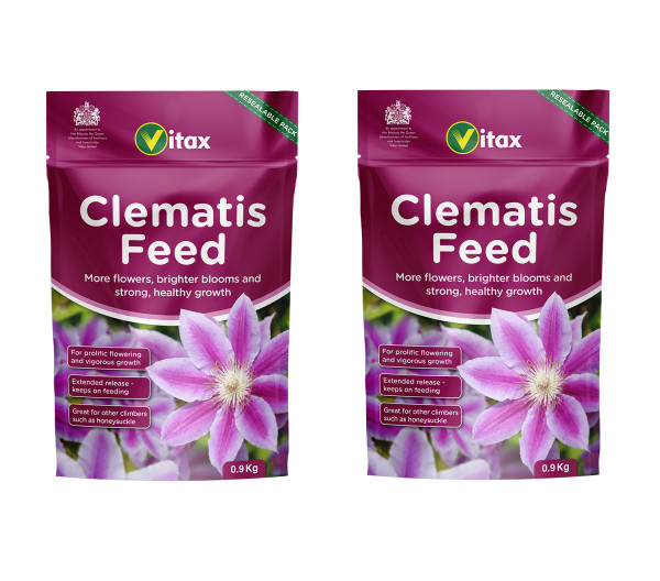 Vitax Clematis Feed Resealable Pouch Healthy Growth and Abundant Blooms 2x 0.9KG
