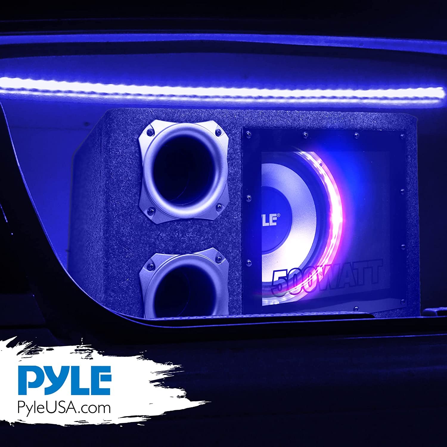 Pyle PLBNPS11 10" Single Series 500W Rear Vented LED Subwoofer Enclosure