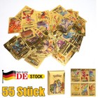 55 Stk Pokemon Karten Goldfolie Goldene Buchstaben Deutsche Fassung mit Deck Box