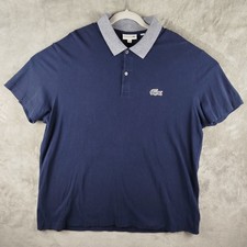 Lacoste Regular Fit Navy Pique Polo Shirt Mens 3XL Big Croc Logo Short Sleeve