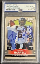 Graham Harrell Signed Auto 2009 Sage Hit Rookie Card PSA/DNA Slabbed