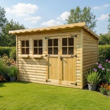 8ft x 6ft Amelia Pent Shed 20mm Loglap Treated Timber T&G Del&Fit Available