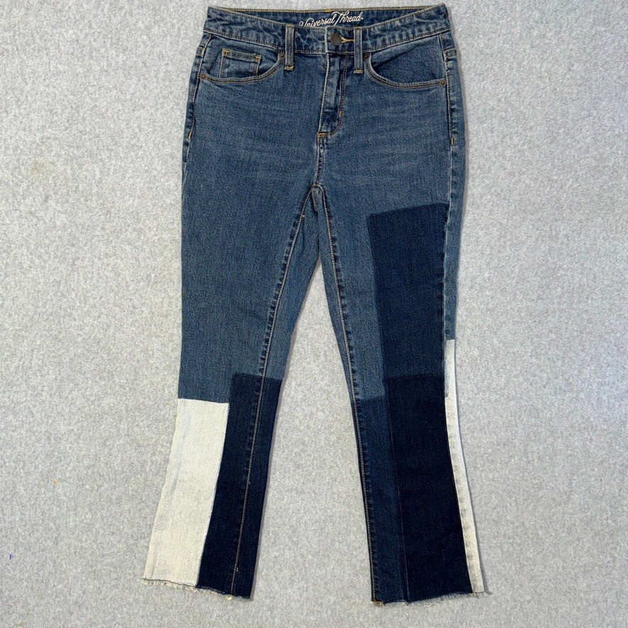 Universal Thread Women Jeans Patchwork Flare Crop… - image 2