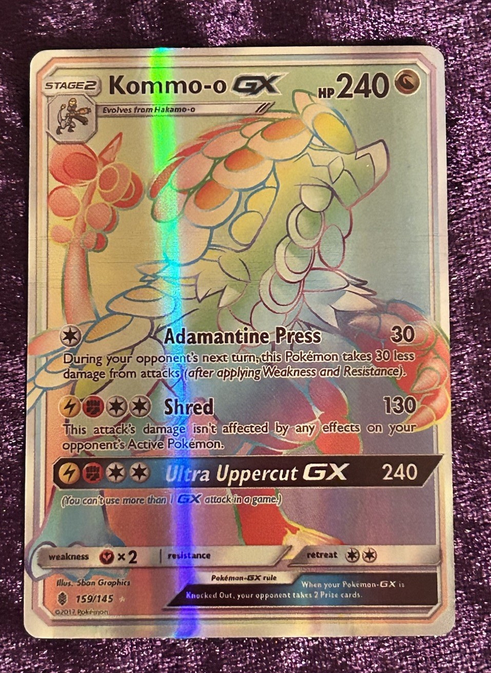 Kommo-O GX 2017 Sun & Moon: Guardians Rising #141/145 Holo (Full Art) Price  Guide - Sports Card Investor