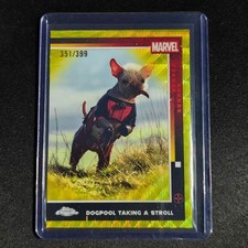 🍄DT 2025 TOPPS CHROME DEADPOOL YELLOW WAVE /399 DOGPOOL TAKING A STROLL #73