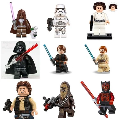 Mini figuras de juguete de héroe Lego Star Wars personalizadas Han Solo Luke Anakin Skywalker Leia