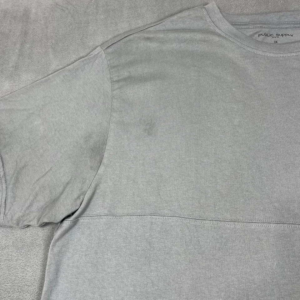 Public Supply NYC Shirt Adult 3XL Gray Short Sleeve Oversized Relaxed Fit Mens - Image 3 of 4