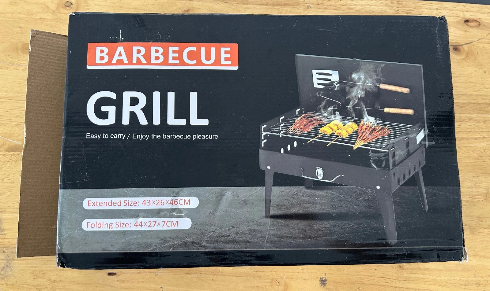 Portable Folding Charcoal Bbq Grill Compact Suitcase Outdoor Camping 43x26x46cm
