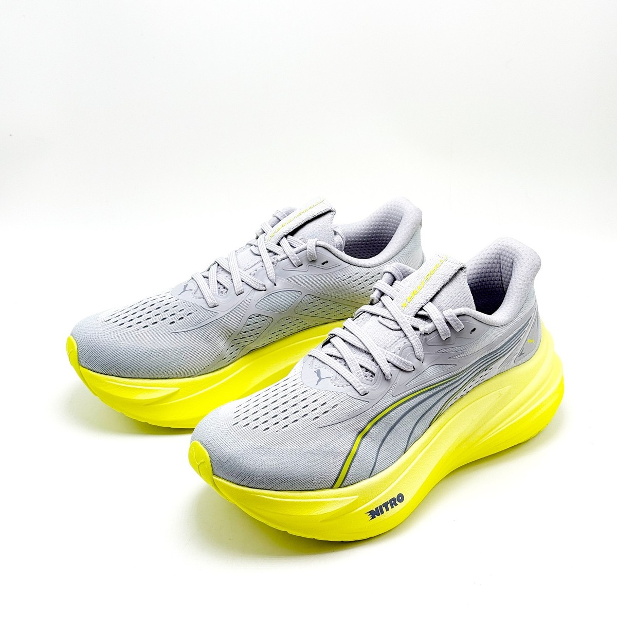 NEW* MEN PUMA MagMax NITRO 2 Running Shoes VIBRANT SILVER GRAY
