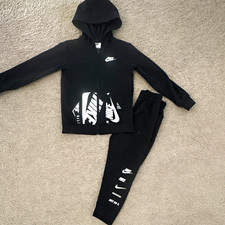Nike Boys 2pc Fleece Full-Zip Hooded Hoodie  Jogger Pants Set 4T Black