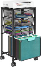 Mobile Filing Cabinet Sbanmao 4 Drawers Under Desk Rolling Cart Black