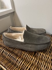 UGG Ascot Suede Wool Lined Slip In Slippers Mens Size 11