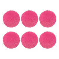 Kunstpelz-Pompons FüR HüTe, 6 StüCk Flauschige Weiche Pelz-Pompons, Hellrot