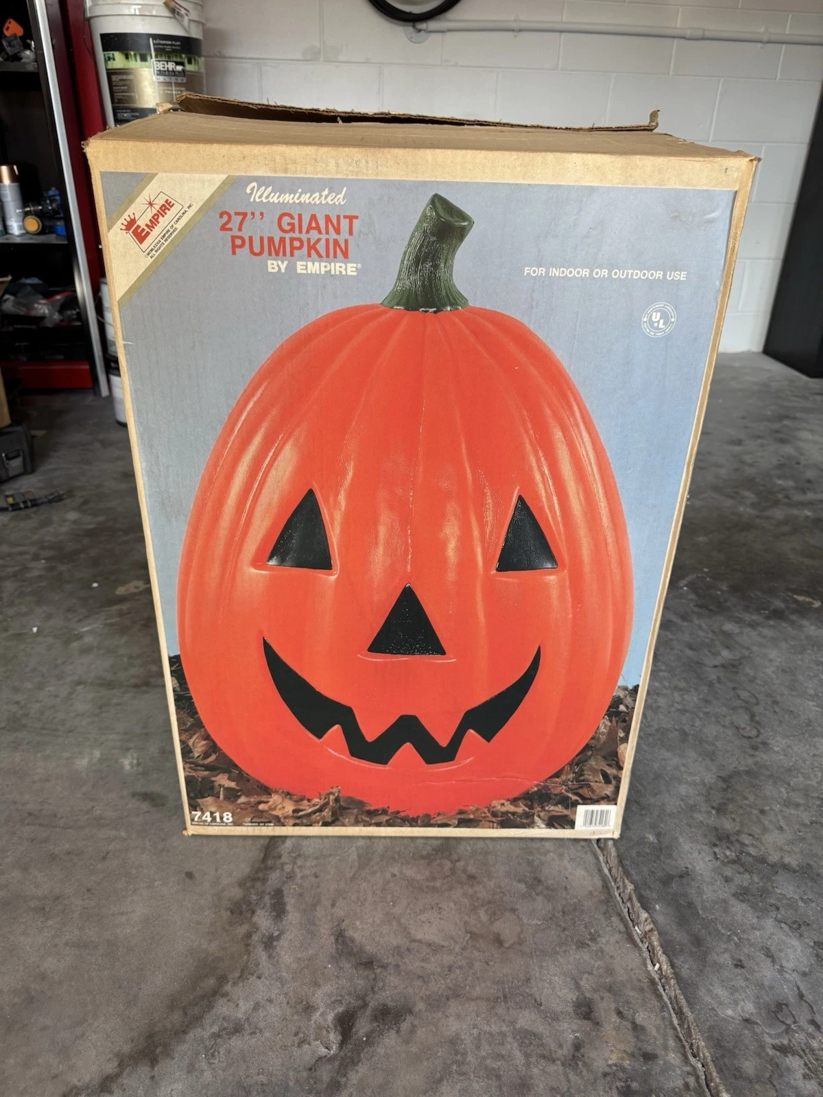 Vintage Empire Pumpkin Halloween Jack-o-Lantern Large Blow Mold 27” Never Used