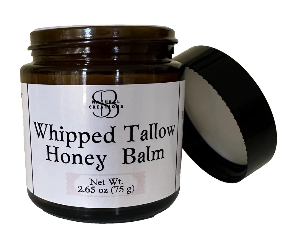 Whipped Halal Grass Fed Beef Tallow & Honey Balm Handcrafted No Additives 2.6 oz - Image 2 of 4