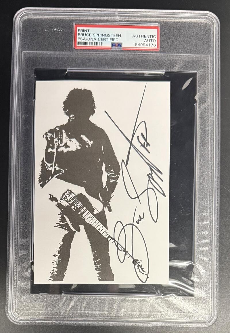 Bruce Springsteen Signed Autograph PSA/DNA Slabbed Born To Run Photo Cut COA C