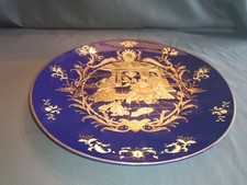 Prunkteller, Kobalt mit Gold, Handarbeit, Feinstes Chinesisches Porzellan, Ø 30