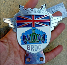 Distintivo auto vintage BRDC British Racing Drivers Club smalto Union Jack alato