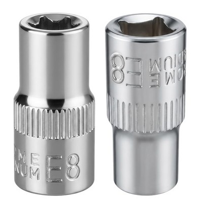SELMAIDY 2Pcs E-Torx Socket Set, 1/4'' Drive E8 External Torx Deep Socket 1'' L...