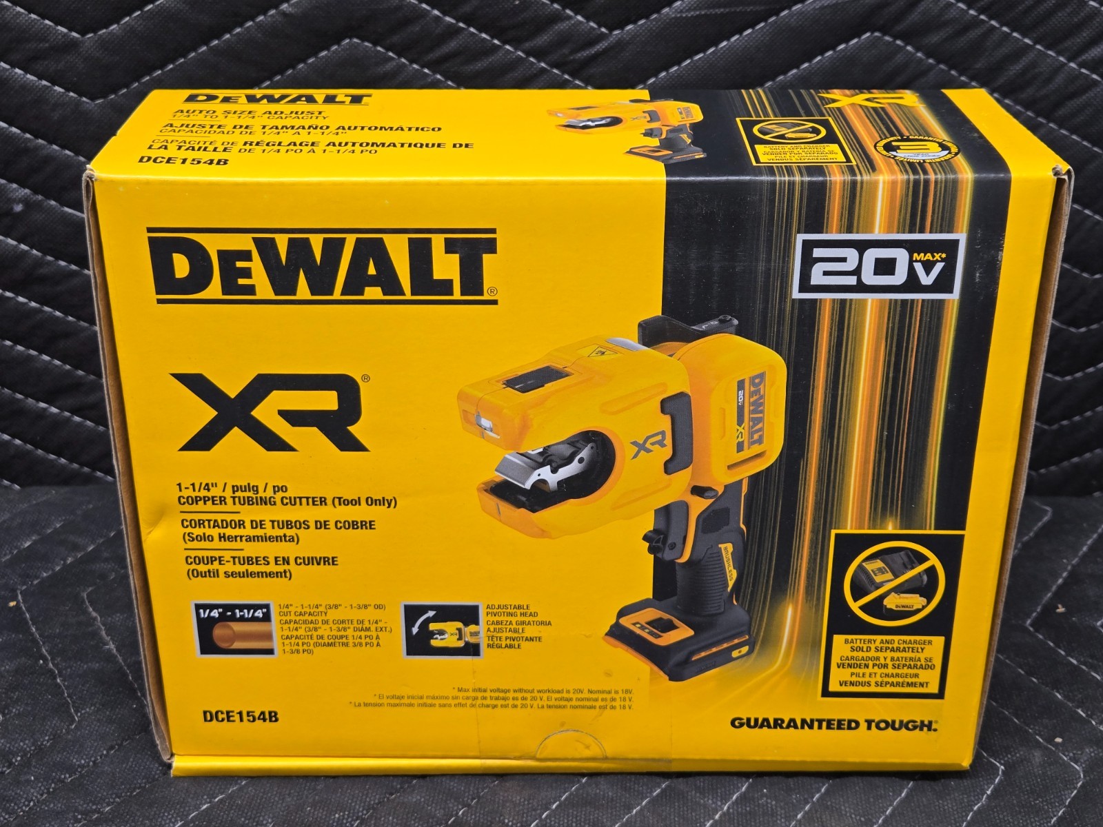 DeWALT DCE154b Copper Tubing Cutter 20v Cordless 1/4" to 1-1/4" NIB