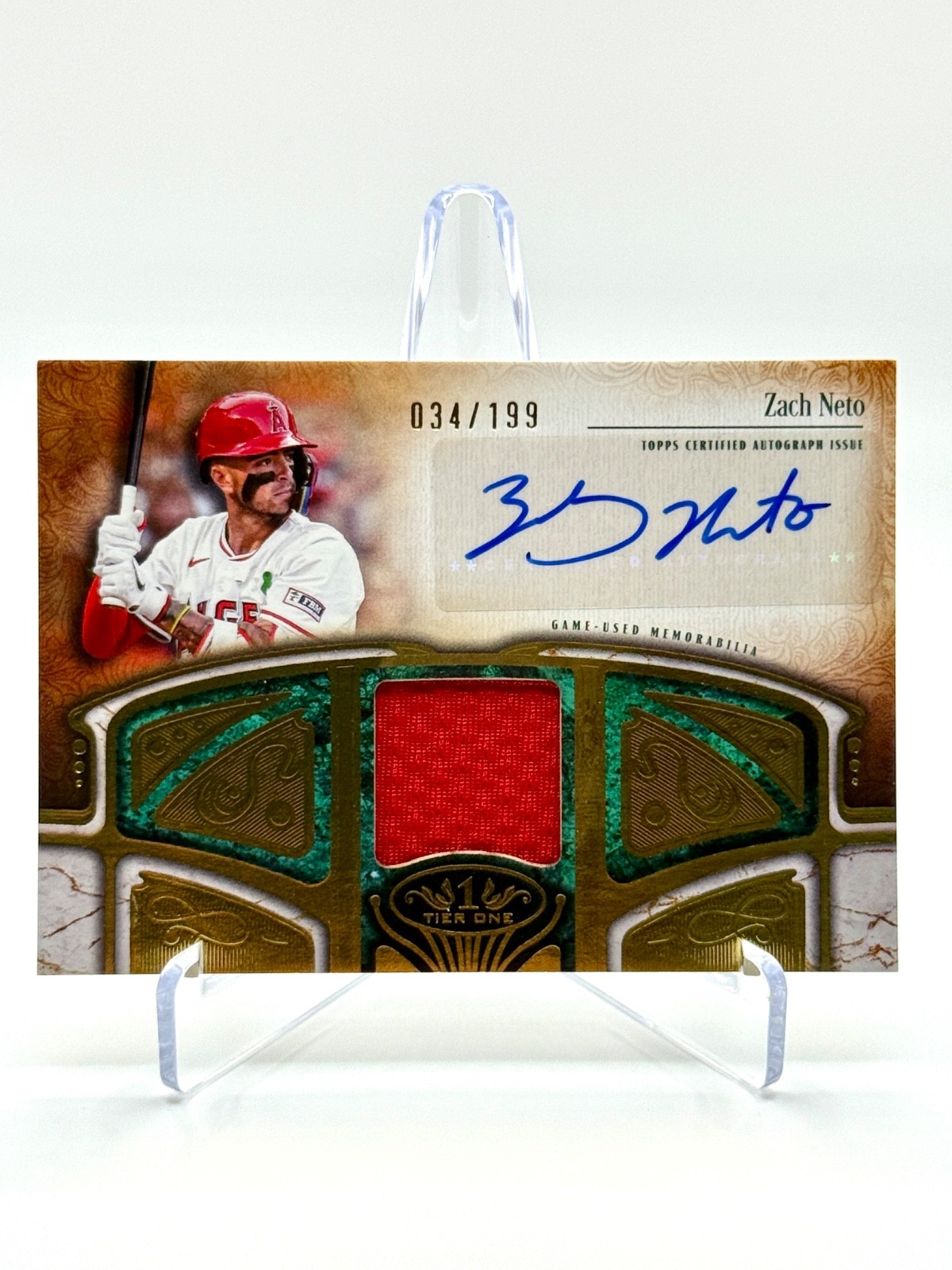 2026 Topps Tier One Zach Neto Game-Used  Auto Jersey /199 Angels