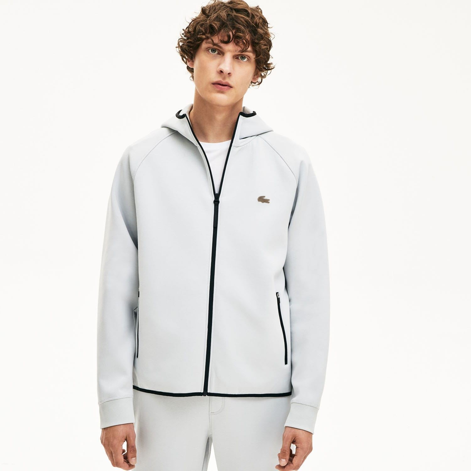 Толстовка с капюшоном Herren Lacoste Motion mit Reiverschluss в Грау 30390₽