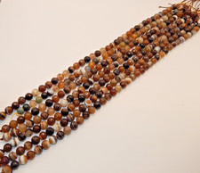 Light Banded Agate 10mm Faceted Round Beads  16 inch Strand 