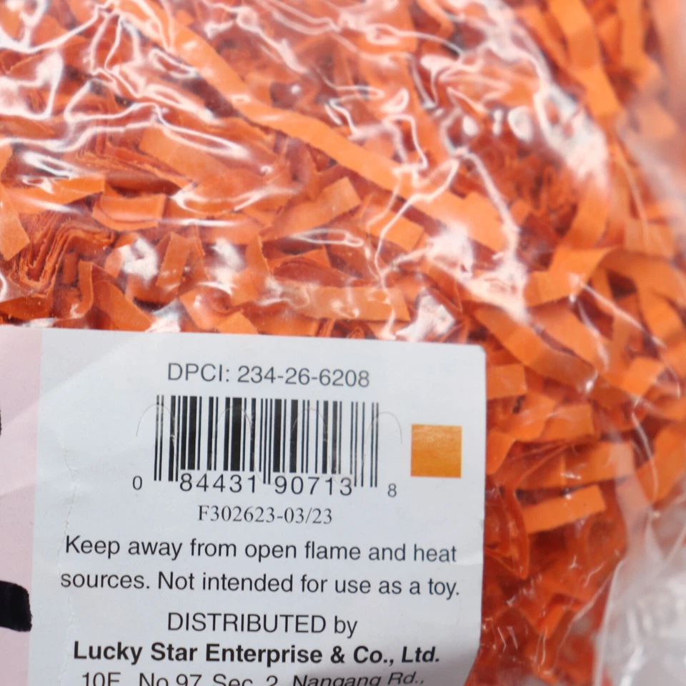 Relleno de cesta triturada Lucky Star en todos los tamaños papel arrugado naranja 15 OZ Foto 2 de 4