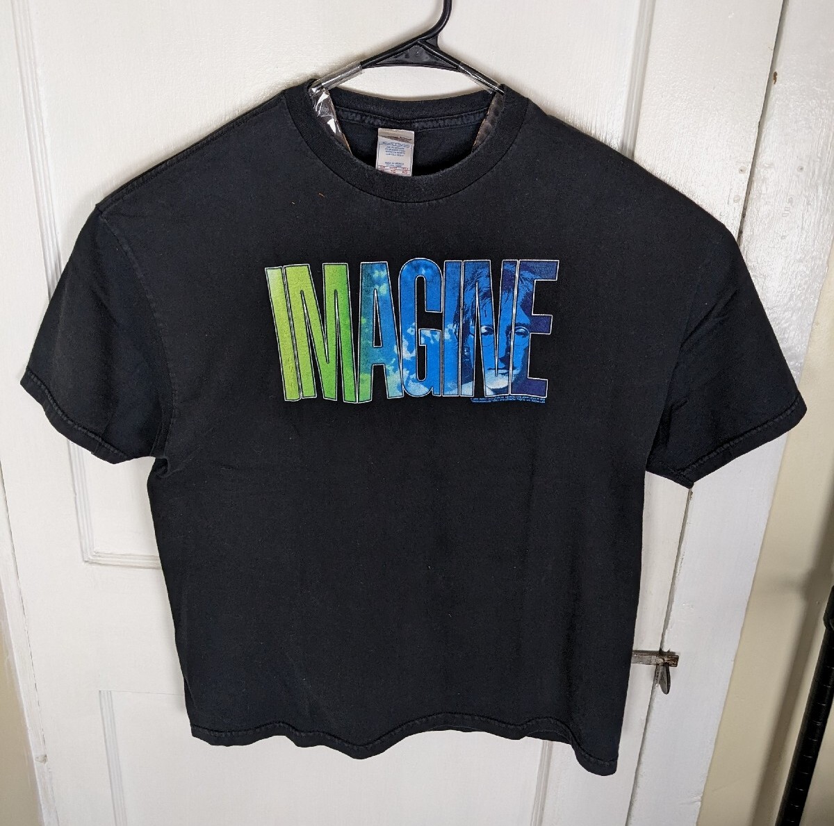 T-shirt Imagine John Lennon The Beatles - Homme Ou Femme - Coton Noir