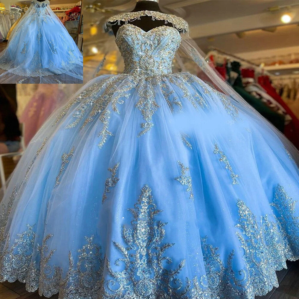 light blue quinceanera dress