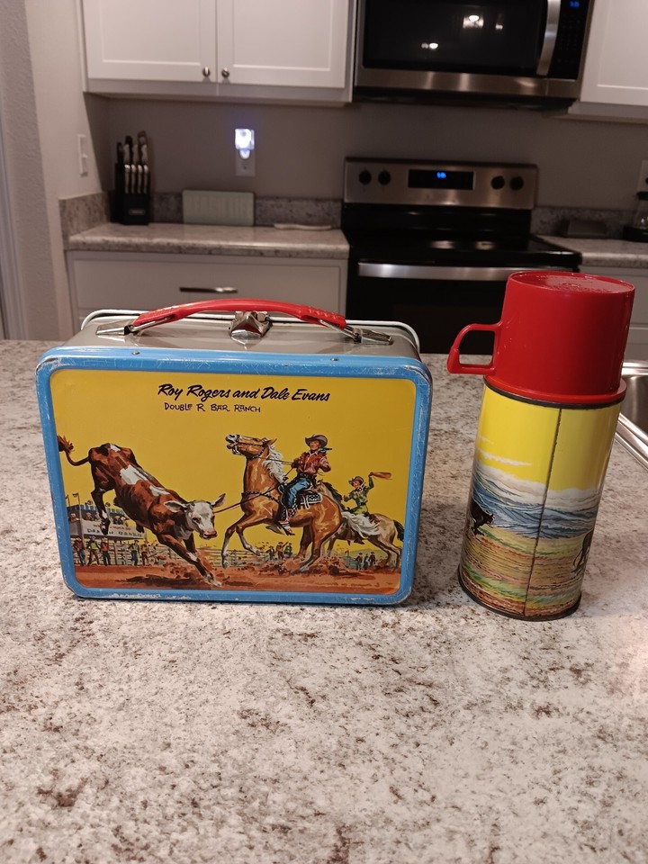 1957 Roy Rogers Canadian Lunch Box & Thermos * Vintage * Lunchbox NICE
