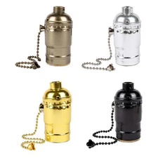 Pull Chain Light Bulb Lamp Socket Replacement Switch E27 E26 250W USA