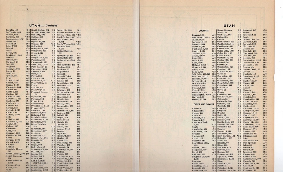 MAPA DEL CONDADO DE UTAH - Con ferrocarriles y detalle topográfico impresión vintage 1948 Foto 2 de 3