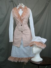 Victorian Dress Girl's Civil War Costume Edwardian Reenactment Small Women's