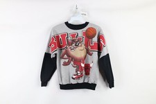 Vtg 90s Boys Large Faded Tazmanian Devil Chicago Bulls Basketball Sweatshirt USA