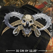 Big Horn Evil Devil Satan Satanic Iron on Embroidered Large Size Back patch XL