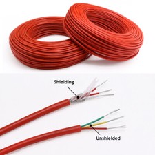 PT100 Thermocouple Compensation Silicone Wire 3 7 0.2mm PTFE Shielded Cable NEW