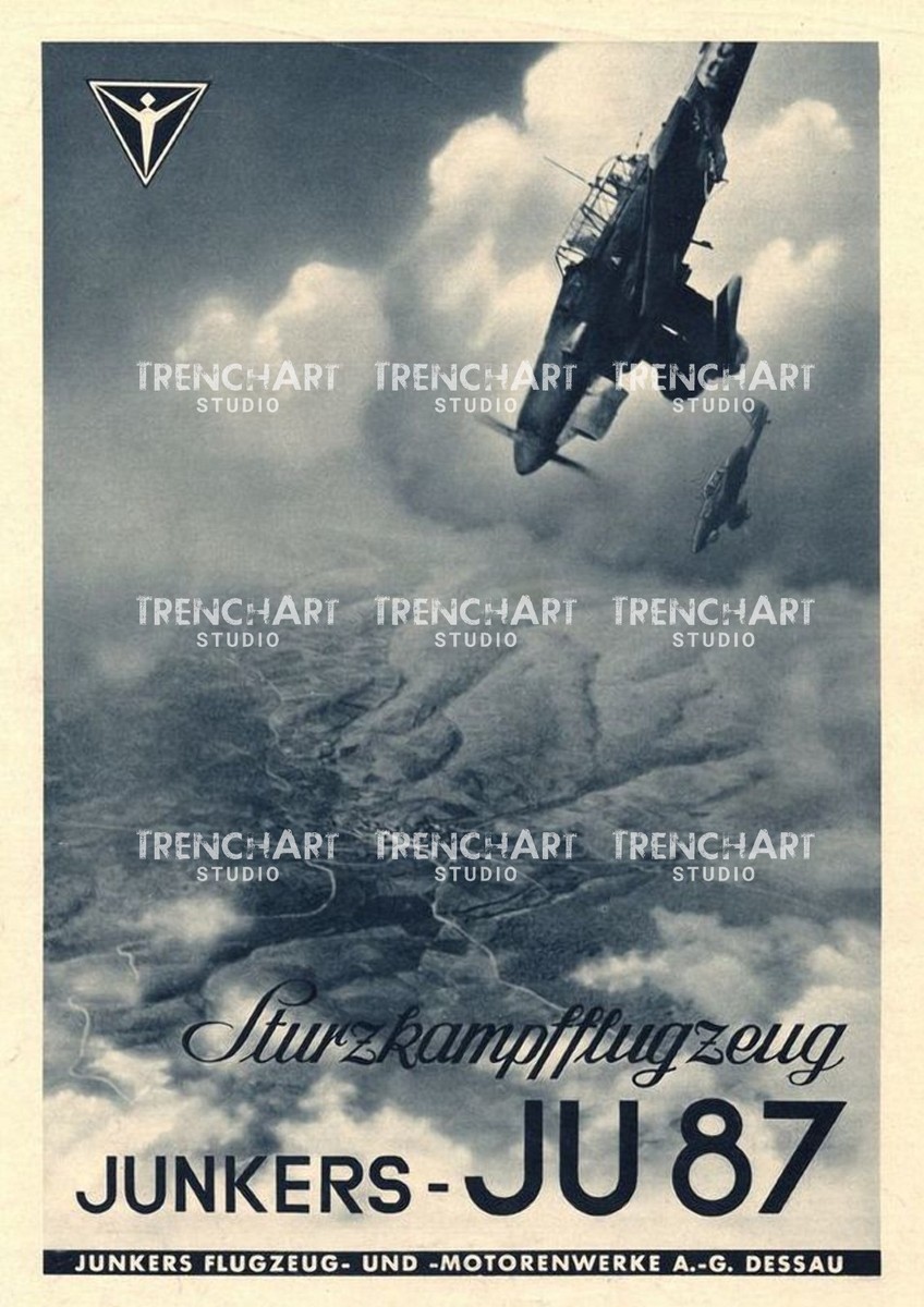 Poster Junkers Ju 87 Stuka WW2 WWII German Luftwaffe dive