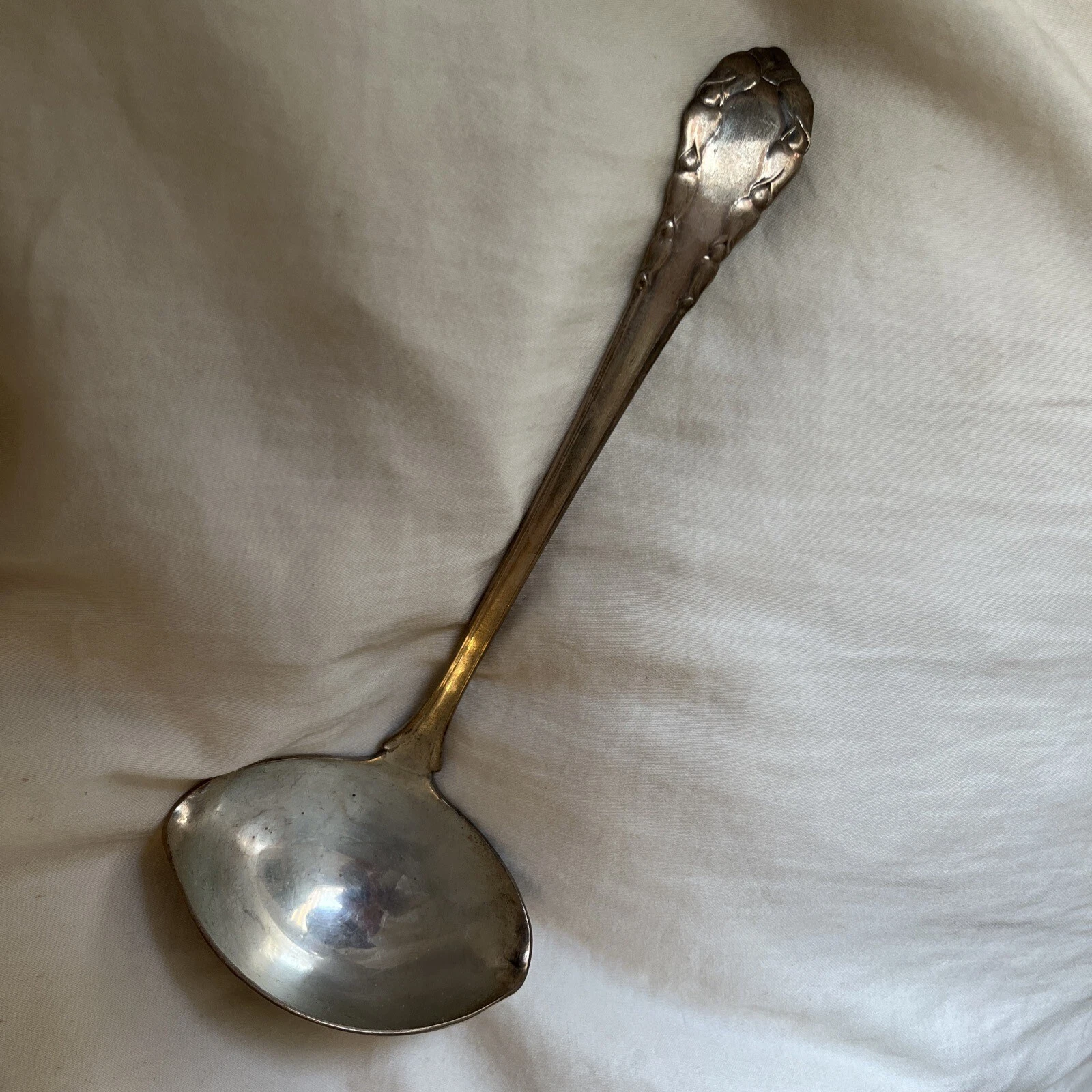 Georg Jensen Sterling Silver Gravy Sauce Ladle Lily of the Valley 7 1/4"