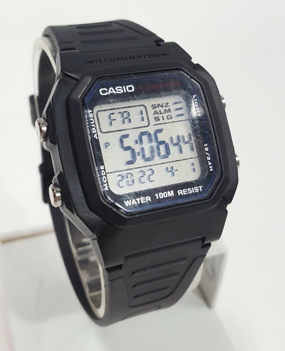 Casio Illuminator W 800H Water Resist Black Digital Unisex Wristwatch Nice
