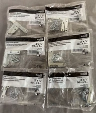 6 Packs Of Four National Hardware Flat Corner Braces N226-696 2" x 3/8"