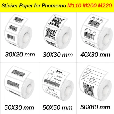 MARKENLOS Pegatinas etiquetas adhesivas papel adhesivo para impresora térmica Phomemo M110 M200 M220