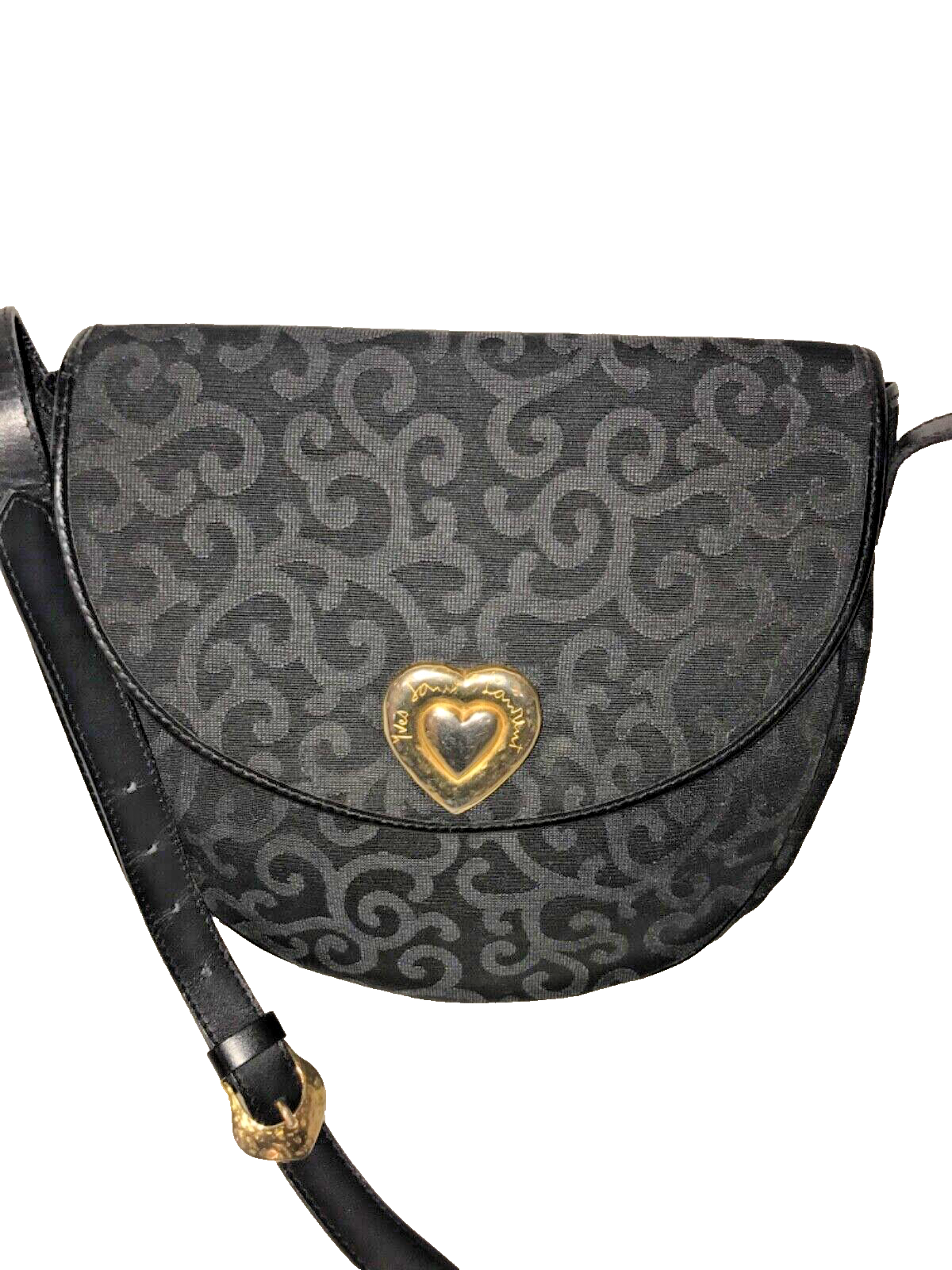 Borsa da sella Yves Saint Laurent vintage logo cuore con motivo barocco